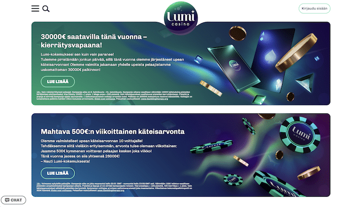 Kuva Lumi Casinon arvonnoista