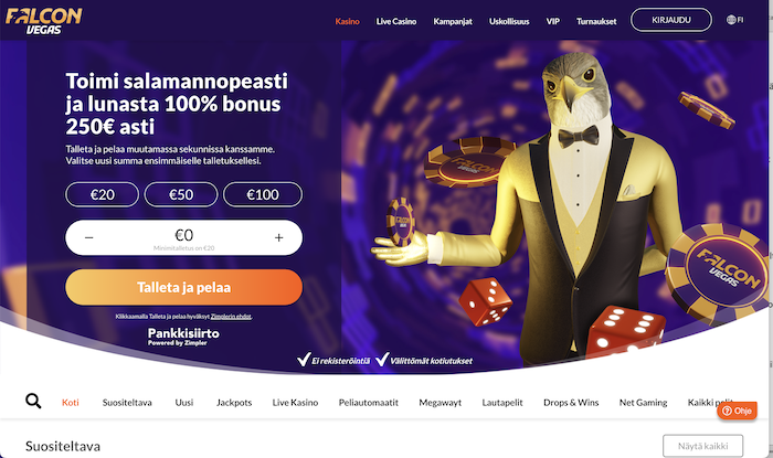 Kuva Falcon Vegasin bonuksesta